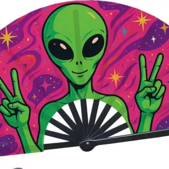 Accessories - Colorful Alien Hand Fan